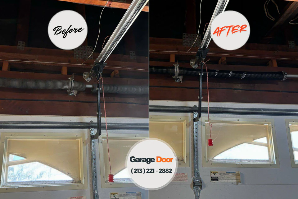 Before and after: garage door opener repair Magnolia, OH